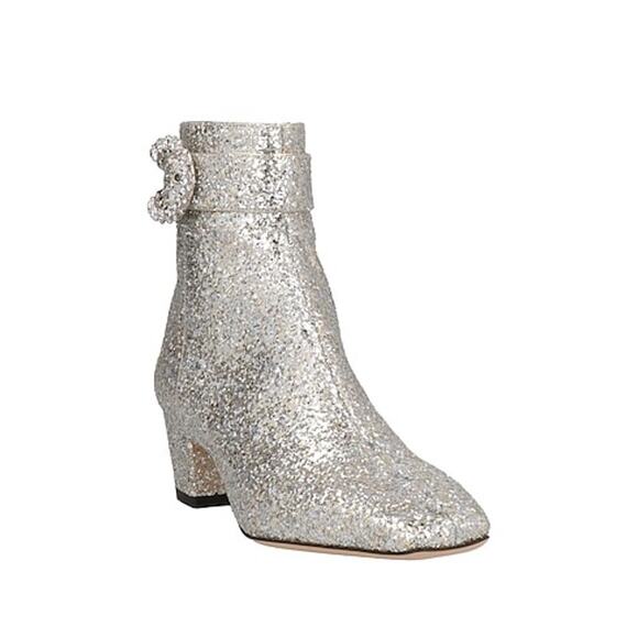 JIMMY CHOO Party Ankle boot in glittery Silver Leather IT 36.5 (US 6.5) - Picture 3 of 16